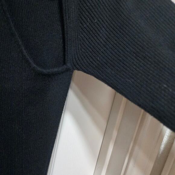 ASTR The Label Black Ribbed Cutout Mock Neck Maxi Dress L - Picture 5 of 9